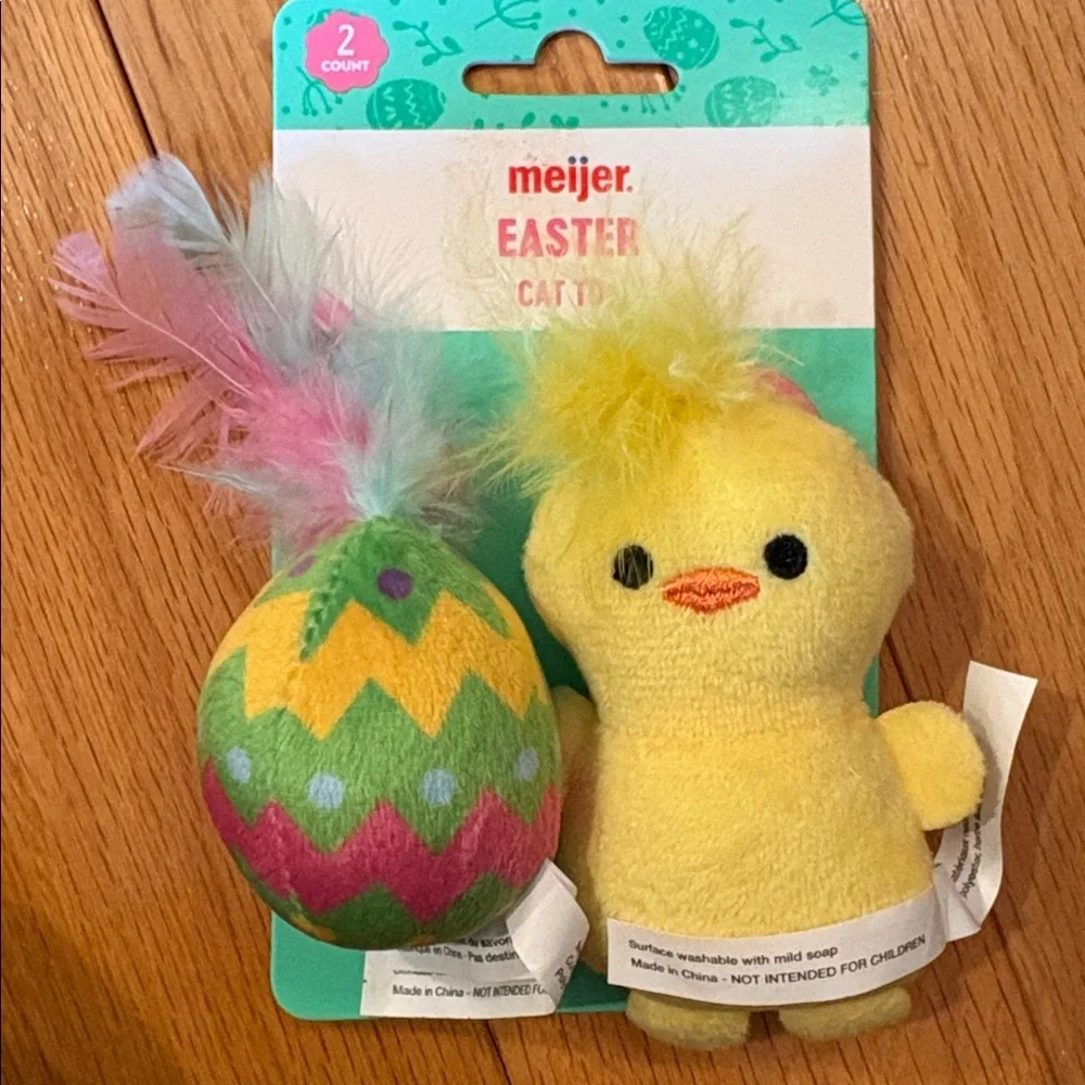 PEEPS Cat Toys Plush bunnies & Jingle Balls. Chick w/egg & pack of toys